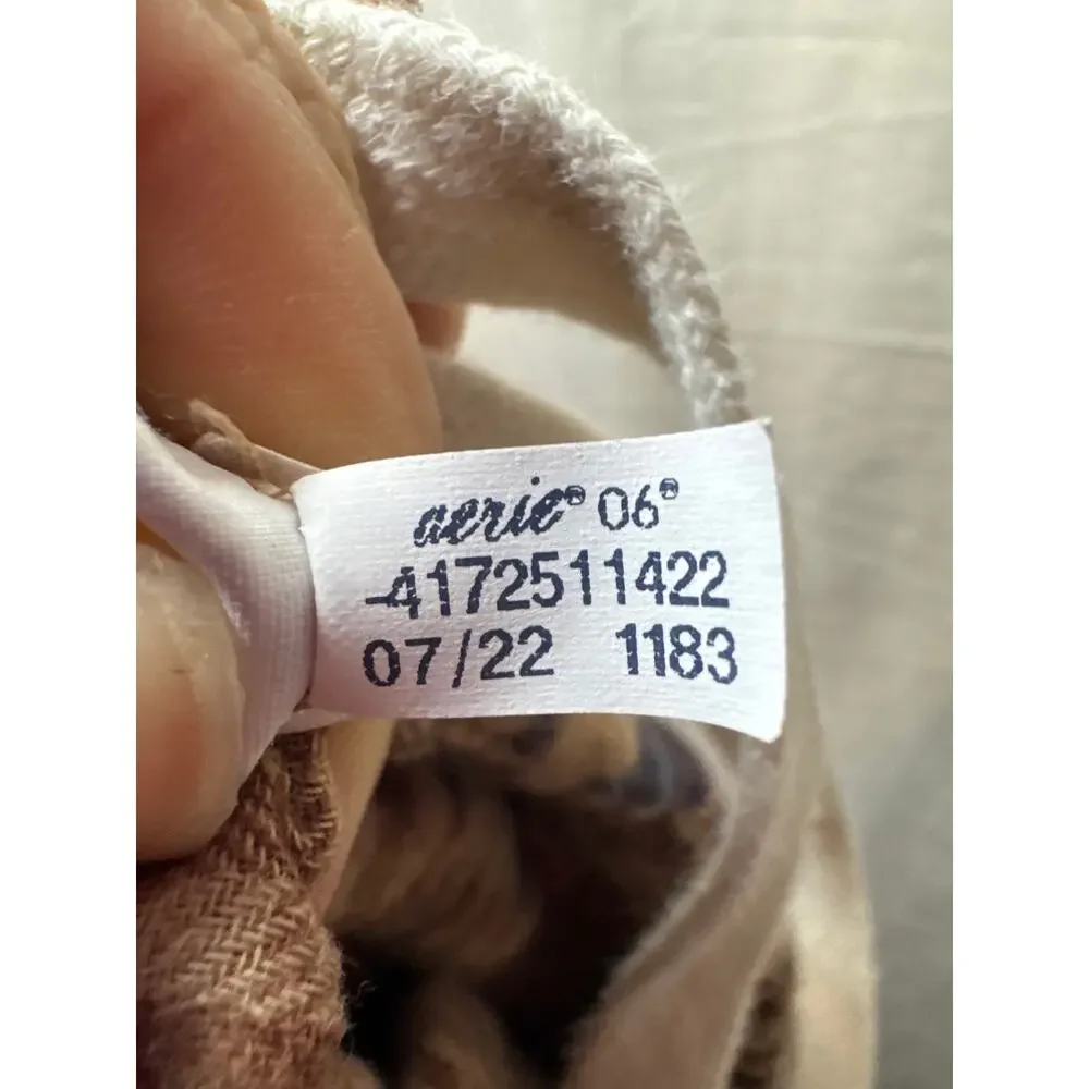 Aerie Brown Blue Tan Patterned Casual Lounge Pants Women Size XS Regular